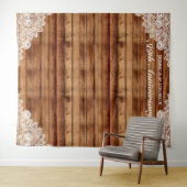 ウッド&素朴ホワイトレース記念写真 タペストリー (インサイチュ(横))