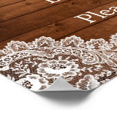 ウッド&素朴ホワイトレース誕生日ウェルカムサイン ポスター (角)