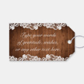 ウッド&素朴ホワイトレース誕生日 ギフトタグ (正面(横))