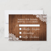 ウッド&素朴ホワイトレース誕生日 出欠カード (裏面)