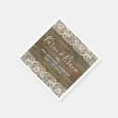 ウッド&素朴ホワイトヴィンテージフローラレース スタンダードカクテルナプキン (角)