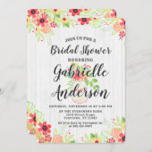 ウッド&素朴メイソンジャールブライダルシャワー招待 招待状 (正面/裏面)