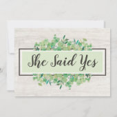 ウッド&素朴ユーカリプタスボタニカルウェディングシャワー 招待状 (裏面)