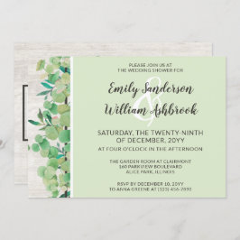 ウッド&素朴ユーカリプタスボタニカルウェディングシャワー 招待状