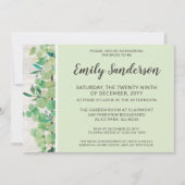 ウッド&素朴ユーカリプタスボタニカルブライダルシャワー 招待状 (正面)