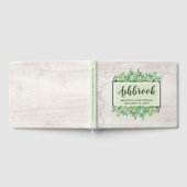 ウッド&素朴ユーカリ葉植物学結婚院 ゲストブック (全面)