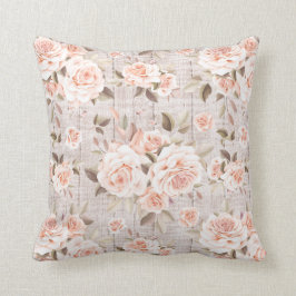 ウッド&素朴ヴィンテージバラロマンチックなシャビーシック クッション