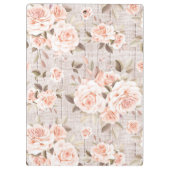 ウッド&素朴ヴィンテージバラロマンチックなシャビーシック クリップボード (裏面)