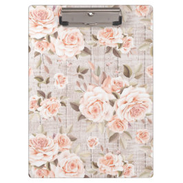 ウッド&素朴ヴィンテージバラロマンチックなシャビーシック クリップボード