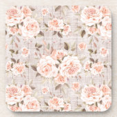 ウッド&素朴ヴィンテージバラロマンチックなシャビーシック コースター (正面)