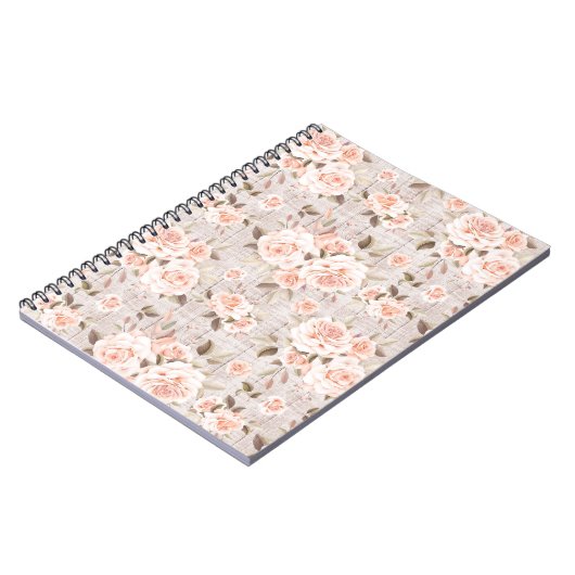 ウッド&素朴ヴィンテージバラロマンチックなシャビーシック ノートブック (左側)