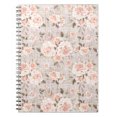 ウッド&素朴ヴィンテージバラロマンチックなシャビーシック ノートブック (正面)