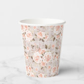 ウッド&素朴ヴィンテージバラロマンチックなシャビーシック 紙コップ (裏面)