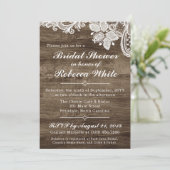 ウッド&素朴ヴィンテージレースブライダルシャワー招待状 招待状 (スタンド正面)