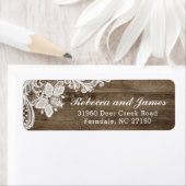 ウッド&素朴ヴィンテージレース結婚ズ差出人住所 ラベル (インサイチュ)