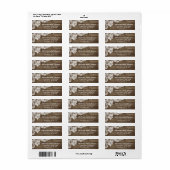 ウッド&素朴ヴィンテージレース結婚ズ差出人住所 ラベル (フルシート)