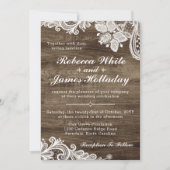 ウッド&素朴ヴィンテージレース結婚式招待状 招待状 (正面)