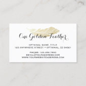 ウッド&素朴金ゴールドフェザーモダンボヘミアンシック 名刺 (裏面)
