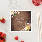 ウッド&赤面バラグリーナリー素朴ズ結婚紙 スタンダードカクテルナプキン (インサイチュ)