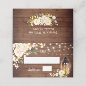 ウッド&赤面バラフローラ結婚グリーンリーのテーブル プレイスカード (外部開封)