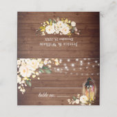 ウッド&赤面バラフローラ結婚グリーンリーのテーブル プレイスカード (外部開封)