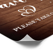 ウッド&赤面バラフローラ結婚式の引き出物サインのポスター ポスター (角)