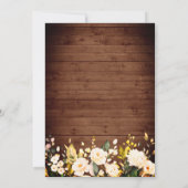 ウッド&赤面バラランタンブライダルシャワー 招待状 (裏面)