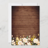 ウッド&赤面バラ&ランタンウォーターカラー結婚ズ 招待状 (裏面)