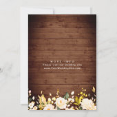ウッド&赤面バラ&ランタンウォーターカラー結婚ズ 招待状 (裏面)
