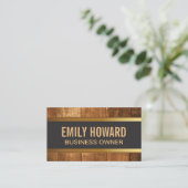 ウッド |金ゴールドトリムバナー 名刺 (スタンド正面)