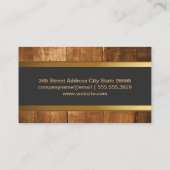 ウッド |金ゴールドトリムバナー 名刺 (裏面)