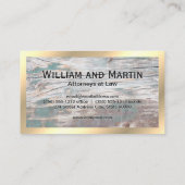 ウッド | 金ゴールド縁どモノグラム | QRコード 名刺 (裏面)