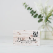 ウッド | QRコード名刺 名刺 (スタンド正面)