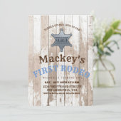 ウッド | Sheriff Western First Rodeo誕生日パーティー 招待状 (スタンド正面)