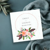 ウッドBOHO赤面フローラ結婚リースWEBサイトRSVP スクエア名刺