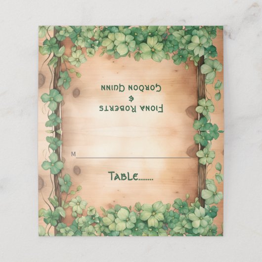 ウッドSt patricks dayのエスコー結婚トつる植物 プレイスカード (外部開封)