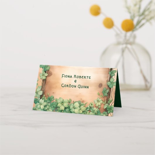 ウッドSt patricks dayのエスコー結婚トつる植物 プレイスカード