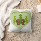 ウッドYou Be Mine Beavers クッション (ブランケット)