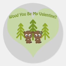 ウッドYou Be My Valentine ラウンドシール