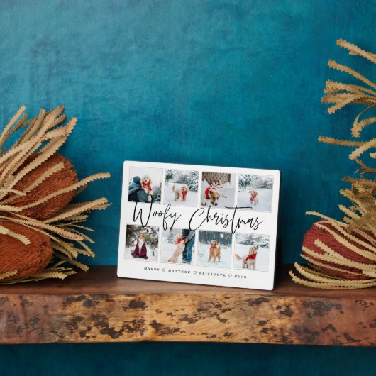 『ウッフィクリスマス』ペットの写真コラージュ・プラーク フォトプラーク (側面)