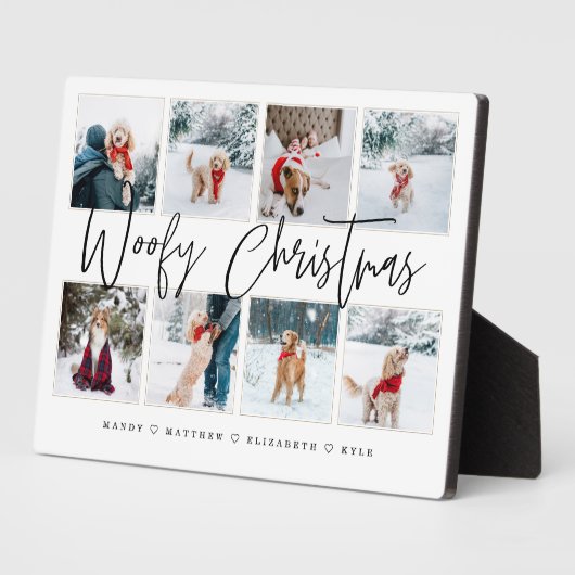『ウッフィクリスマス』ペットの写真コラージュ・プラーク フォトプラーク (側面)