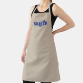 ウッベージュタンとブルーモダンタイポグラフィおもしろい エプロン (インサイチュ)