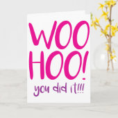 ウッホー!やったぞ!おめでとうございます。 カード (黄色い花)