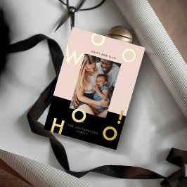 ウッホー！年賀状ミニマルはっきりした写真 箔シーズンカード