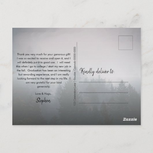 ウッモダンディ素朴 |写真ありがとう ポストカード (裏面)