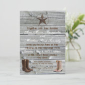 ウッ動揺してドカウボーイブーツ-結婚式招待状 招待状 (スタンド正面)