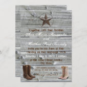 ウッ動揺してドカウボーイブーツ-結婚式招待状 招待状 (正面/裏面)