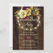 ウッ素朴ディ点灯リース引っ越し祝いパーティーパーティー 招待状 (正面)