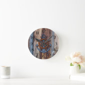 ウッ素朴ドいかり航海のの壁時計 ラウンド壁時計 (ホーム)