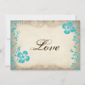 ウッ素朴ドアクアビーチフラワーズ結婚式招待 招待状 (裏面)